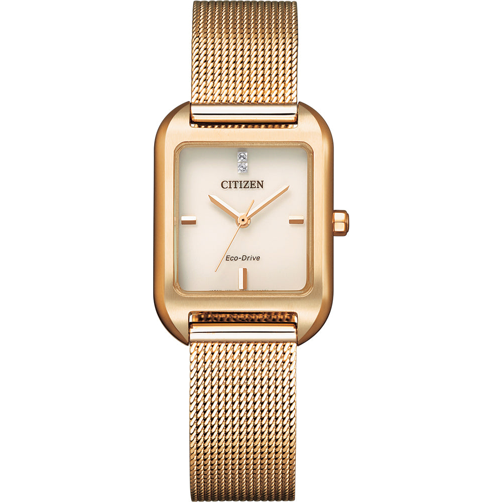 Citizen EM0493-85P Gold-Plated Eco-Drive Women's Stylish Watch