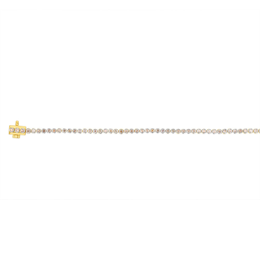 Exquisite 1 Carat Diamond Tennis Bracelet Crafted in 9ct Yellow Gold Jewelry Piece