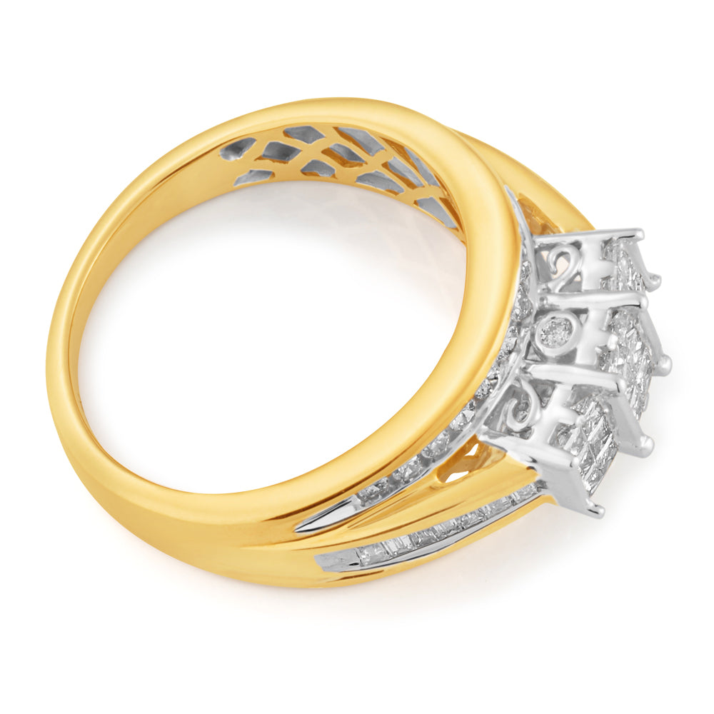Stunning 1.00 Carat Diamond Ring in 10ct Yellow Gold