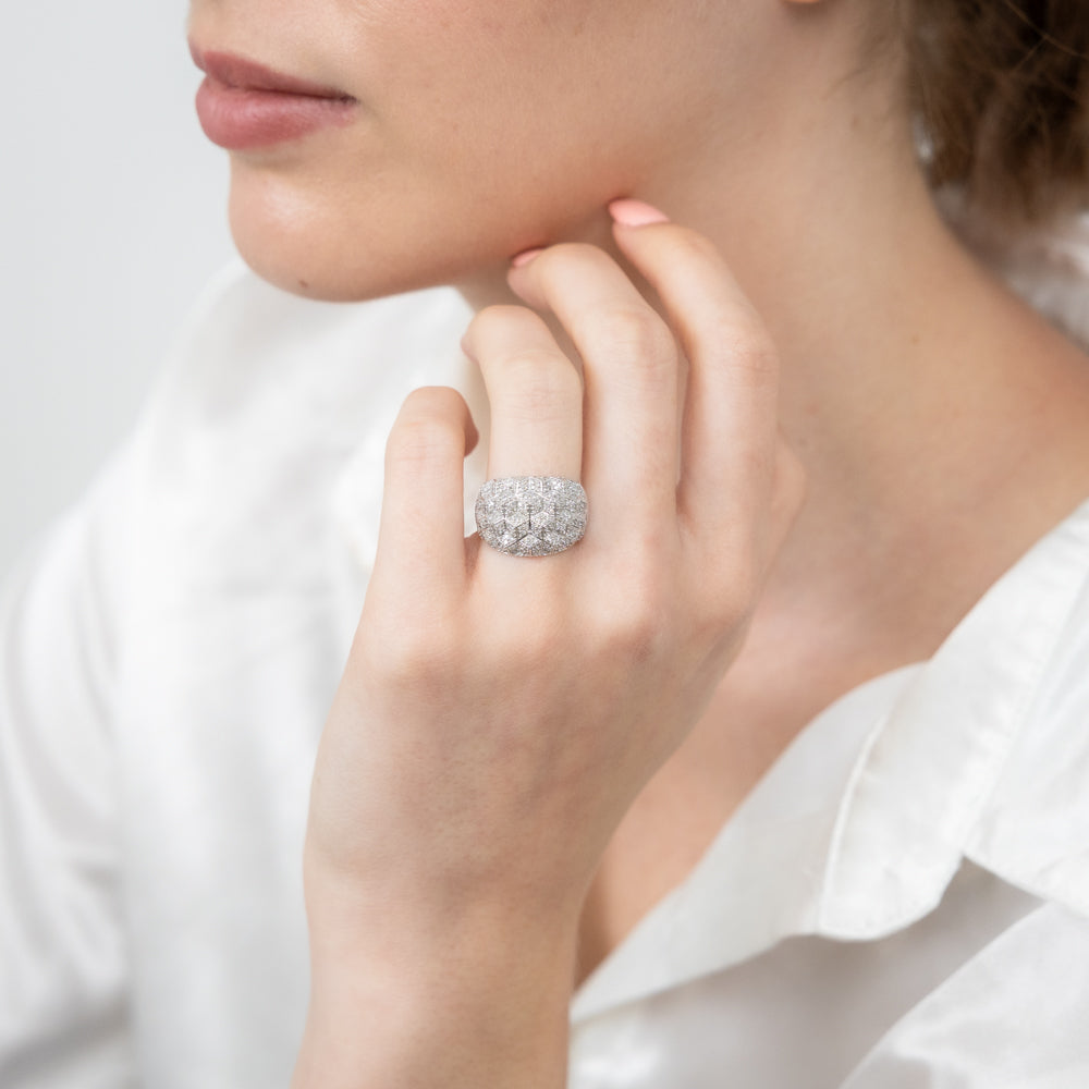 Stunning 9ct White Gold Ring with 1/2 Carat and 290 Round Brilliant Diamonds
