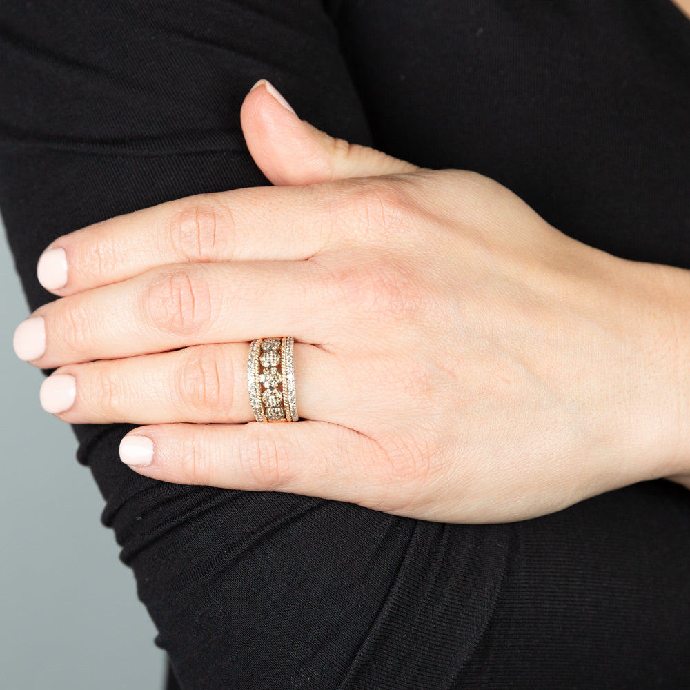 Exquisite 9ct Yellow Gold Dress Ring Set with 1 Carat of Glistening Australian Diamonds, Featuring 65 Sparkling Stones
