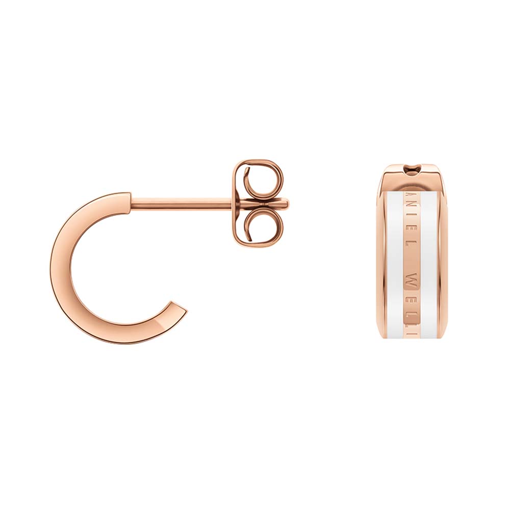 Daniel Wellington Two - Tone Rose Gold Plated Stainless Steel Emalie Stud Earrings