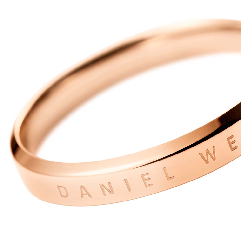 Daniel Wellington Elegant Rose Gold Plated Stainless Steel Classic Ring in Size N