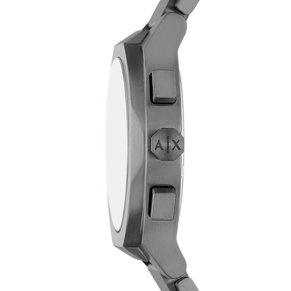 Armani Exchange Rafael AX4182 Men's Chronograph Watch with Gunmetal Grey Stainless Steel Case and Navy Blue Dial