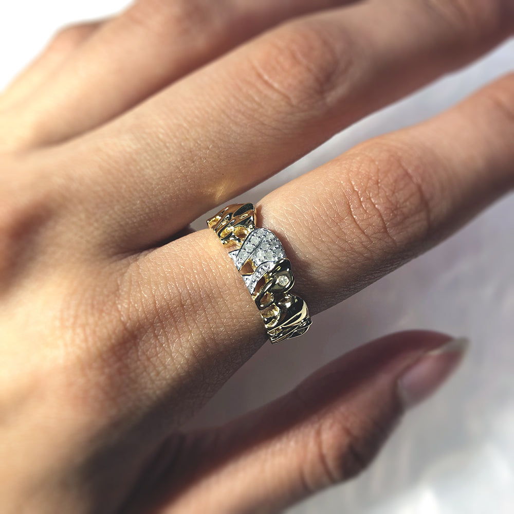 9ct Yellow Gold Elephant Diamond Ring - A Symbol of Good Fortune